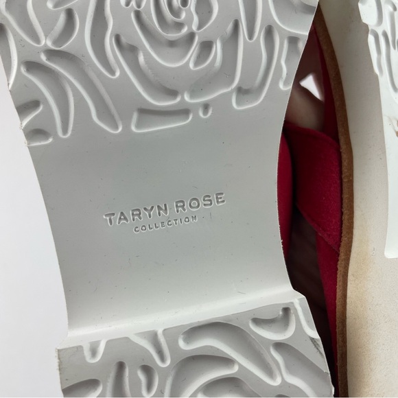 Taryn Rose Red White Leather Thong Slip On Sandals Shoes Women Size 8.5 B - Picture 7 of 8